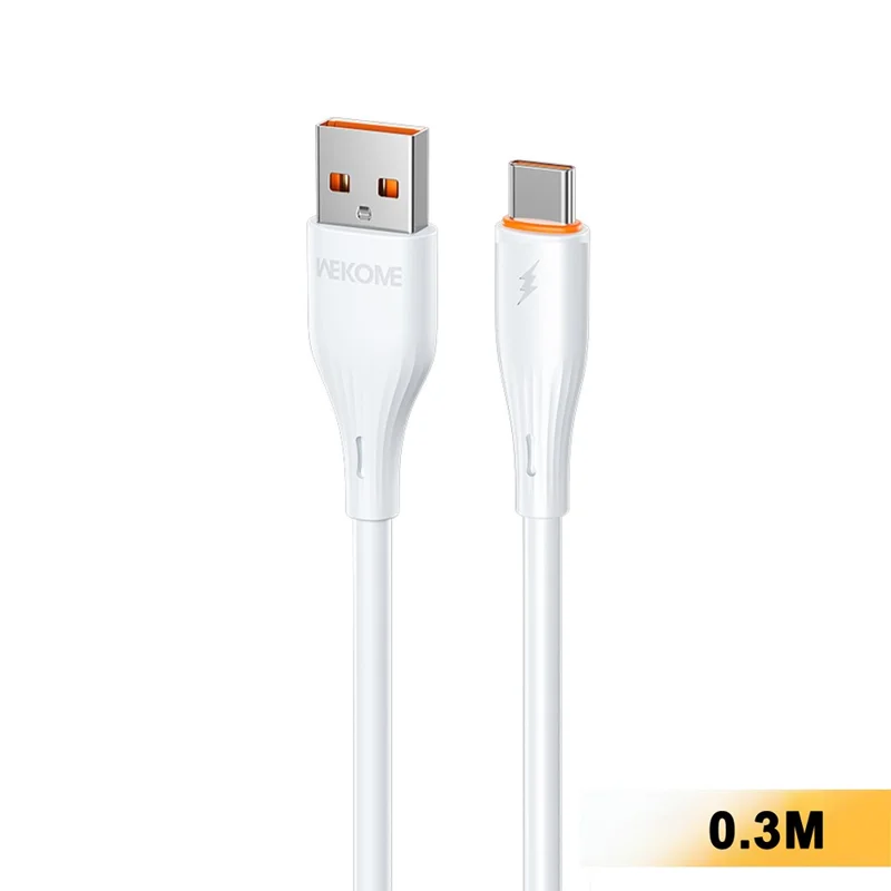 WEKOME WDC-C34a 0.3m USB-A to Type-C Cable 66W Fast Charging Data Cable for Phone Tablet - White