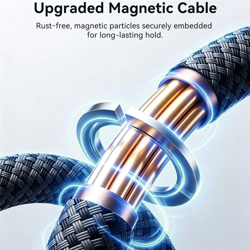 JOYROOM S-A65 1.2m Magnetic Self Winding Cable Type-C to Type-C PD 100W Fast Charging Data Cable - Black