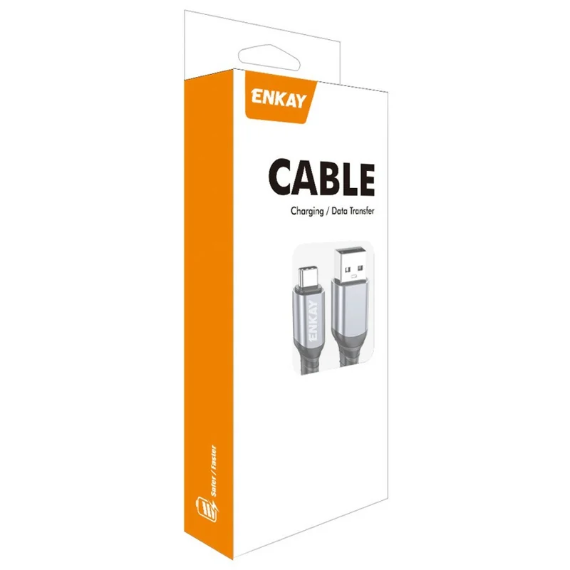 Cable ENKAY 1,5 m USB 3.2 Gen2 de USB-A a USB-C, 60 W de carga rápida, cable de datos de alta velocidad de 10 Gbps - Gris