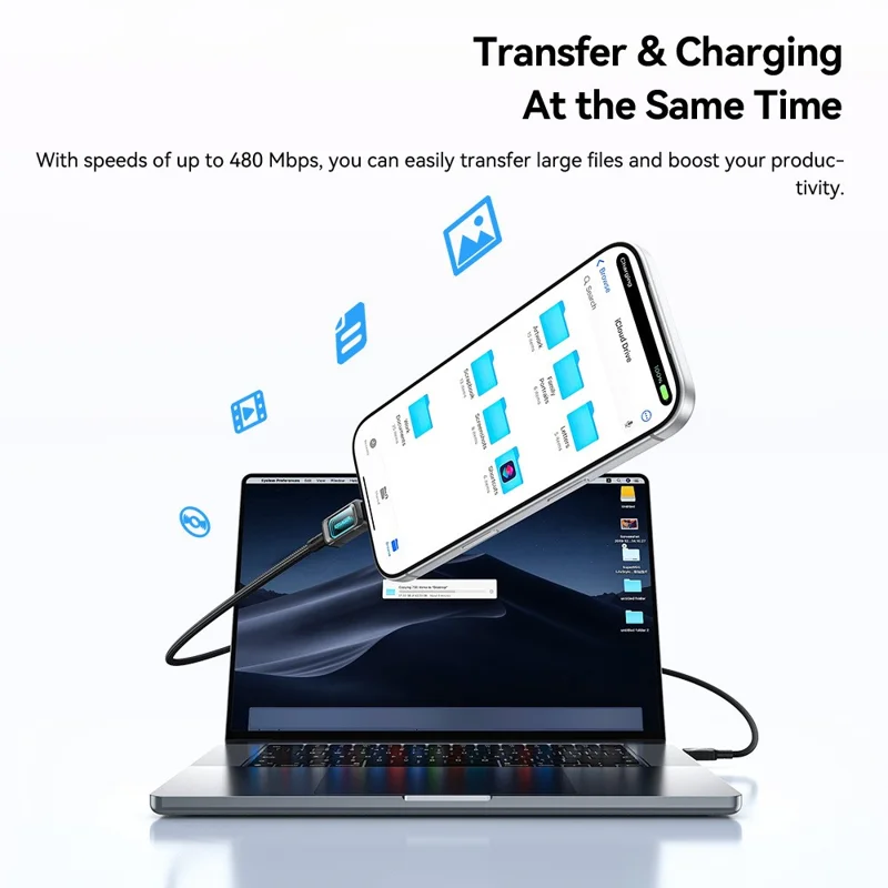 ESSAGER ES-X87 2m Type-C to Type-C Cable 100W Fast Charging Braided Data Cable - Black
