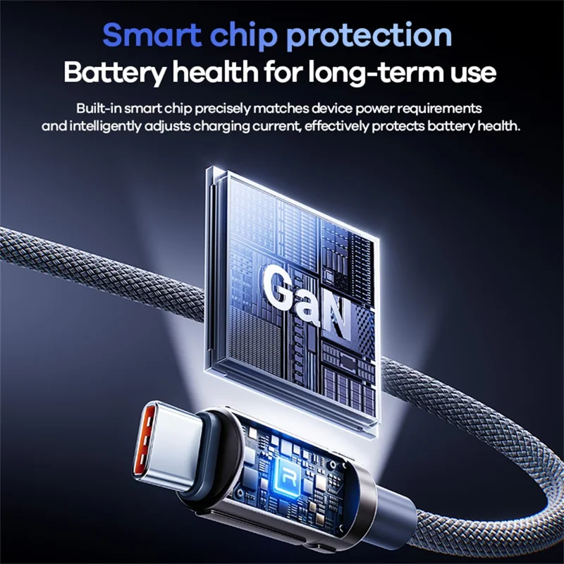 REMAX CB59 Armor 1.2m 240W Zinc Alloy Braided USB-C to USB-C Cable for MacBook Laptop Tablet - Black