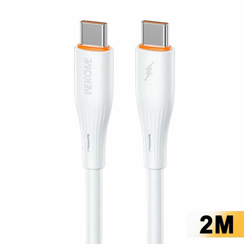 WEKOME WDC-C35 2 m Cable Tipo C a Tipo C 65 W PD Carga Rápida 480 Mbps Transmisión de Datos - Blanco