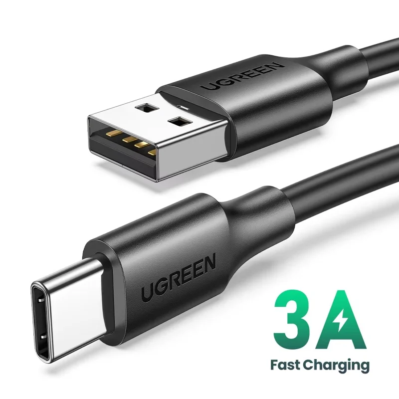 UGREEN US287 3m USB-A to USB-C 3A Fast Charging 480Mbps Data Cable - Black