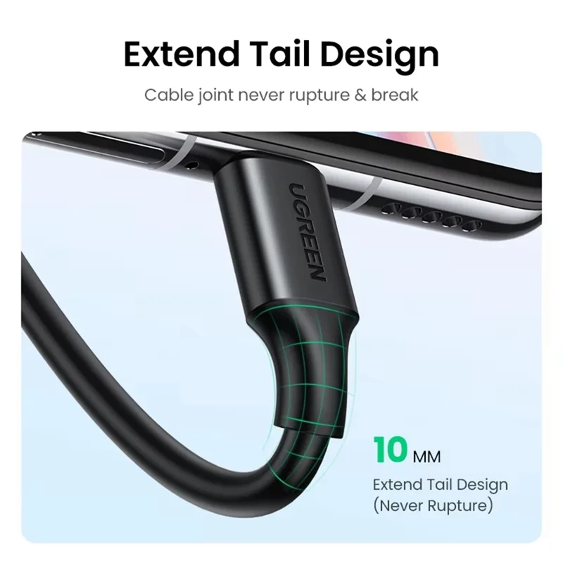 UGREEN US287 3m USB-A to USB-C 3A Fast Charging 480Mbps Data Cable - Black