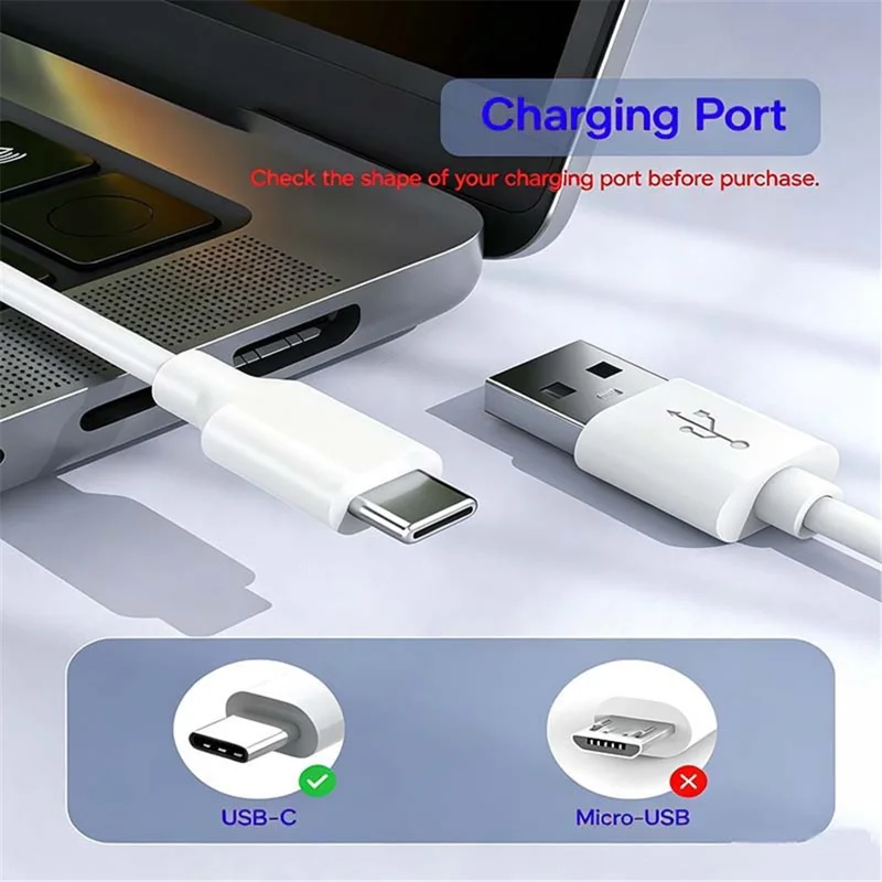 D-POWER F6002 1 м кабель данных USB-A — USB-C, зарядный кабель 2A для смартфона, планшета — белый