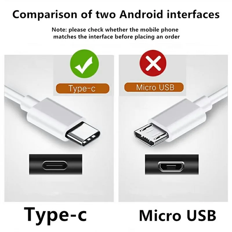 3m USB 2.0 to Type-C Data Transfer Cable 2A Charging Wire for iPhone / Samsung / Xiaomi - White