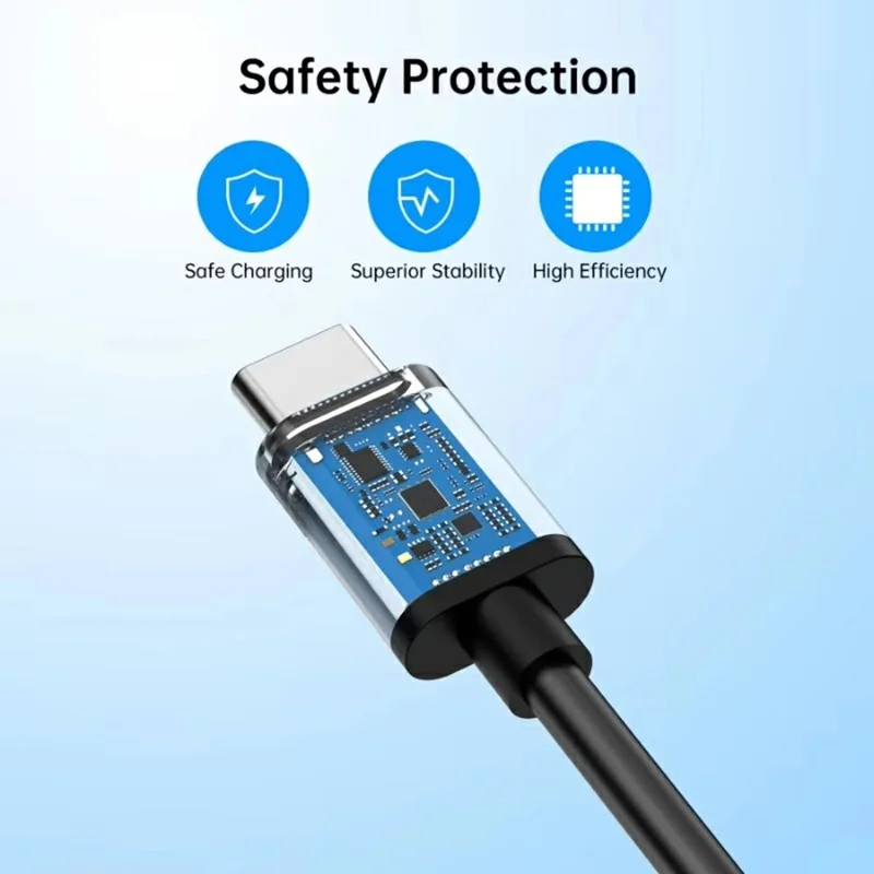 2m USB 2.0 to Type-C Data Transfer Cable 2A Charging Wire for iPhone / Samsung / Xiaomi - Black