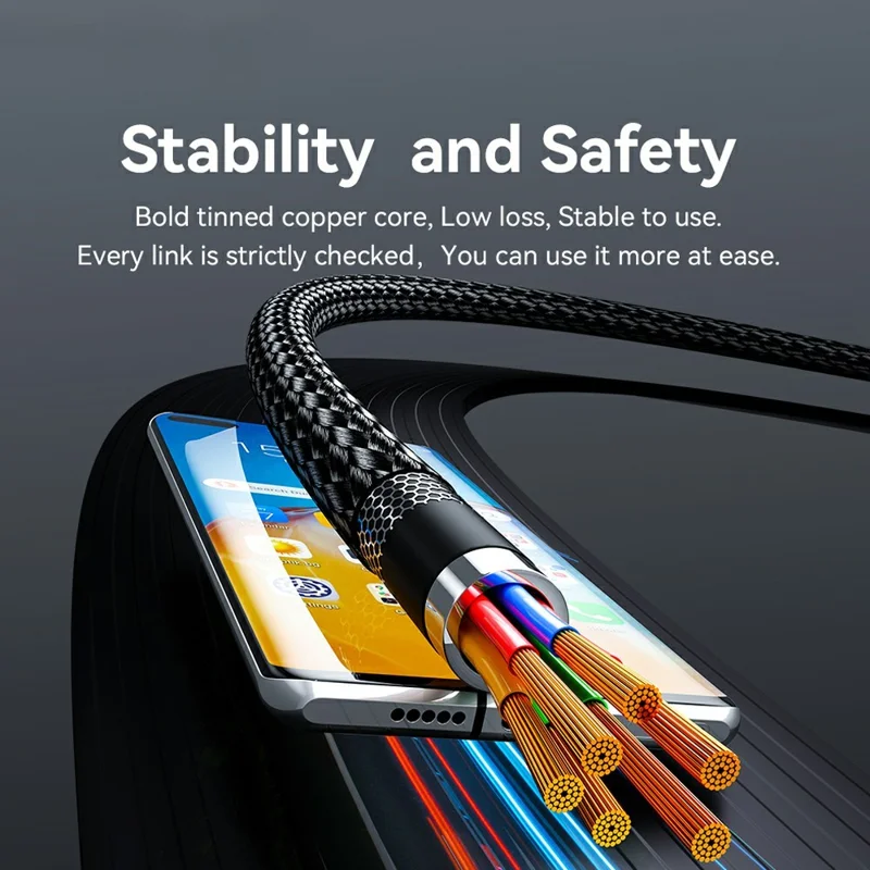 Cable de datos ESSAGER de 2 m, 240 W, carga rápida con pantalla digital, ángulo de 90°, de tipo C a tipo C - Gris