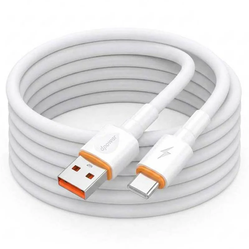 D-POWER 2002 2m USB to Type-C Cable 3A Fast Charging Data Sync TPE Wire - White