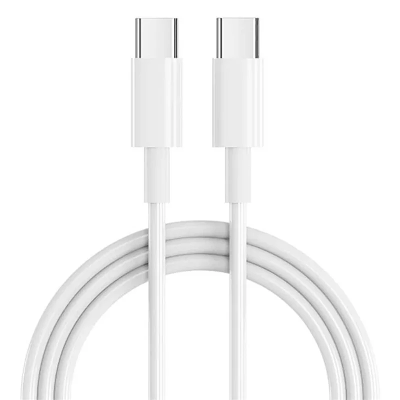 D-POWER 9000 1m 3A Fast Charging TPE Cable Type-C to Type-C High Speed Data Sync - White