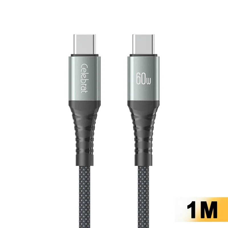 CELEBRAT CB-41C 1m USB-C to USB-C Cable 60W Fast Charging 480Mbps Data Transfer Wire