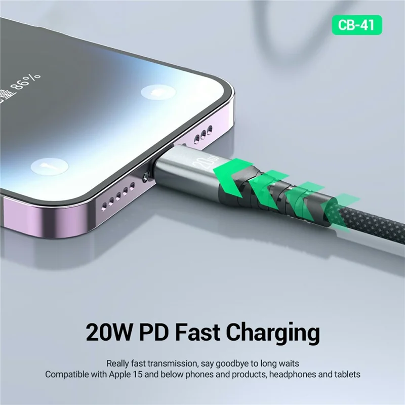 CELEBRAT CB-41C 1m USB-C to USB-C Cable 60W Fast Charging 480Mbps Data Transfer Wire