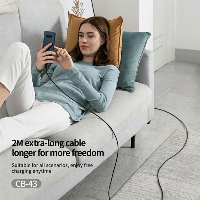 CELEBRAT CB-43C 2m USB-C to USB-C Braided Cable PD 240W Fast Charging 480Mbps Data Transfer