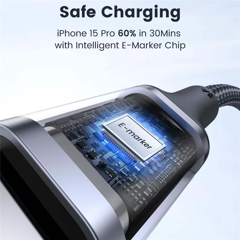 Cavo UGREEN US316 PD 3.0 100 W Ricarica Veloce USB-C a USB-C 480 Mbps Trasferimento Dati Cavo in Nylon Intrecciato