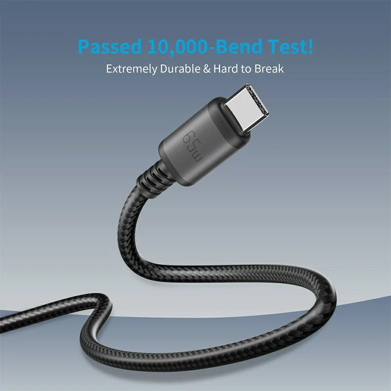 NCC SC Series 1.2m USB-C to USB-C Fast Charging Cable 65W PD 3.0 Data Transfer Cable for Laptop Tablet Smartphone - Dark Grey