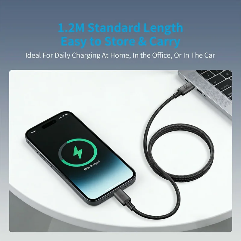 NCC SC Series 1.2m USB-C to USB-C Fast Charging Cable 65W PD 3.0 Data Transfer Cable for Laptop Tablet Smartphone - Dark Grey