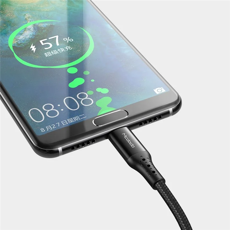 Mcdodo 1.5m 5A Cordon de Câble de Charge USB Type-C Tressé en Nylon Pour Samsung Huawei Xiaomi