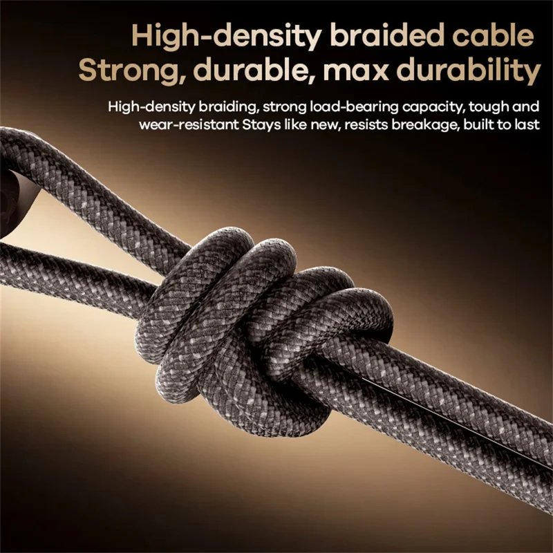 REMAX CB36 2m USB-C to USB-C Cable PD 100W Fast Charging Aluminum Alloy Braided Data Sync Wire - Tan