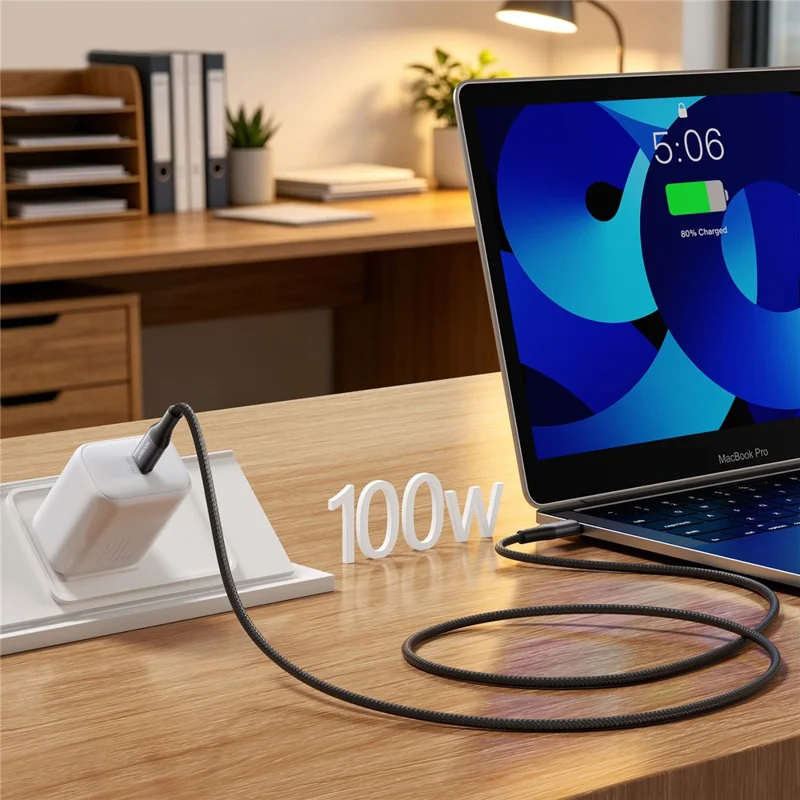 JOYROOM S-A28 1m USB-C to USB-C PD 100W Fast Charging Cable Nylon Braided Data Sync Cord