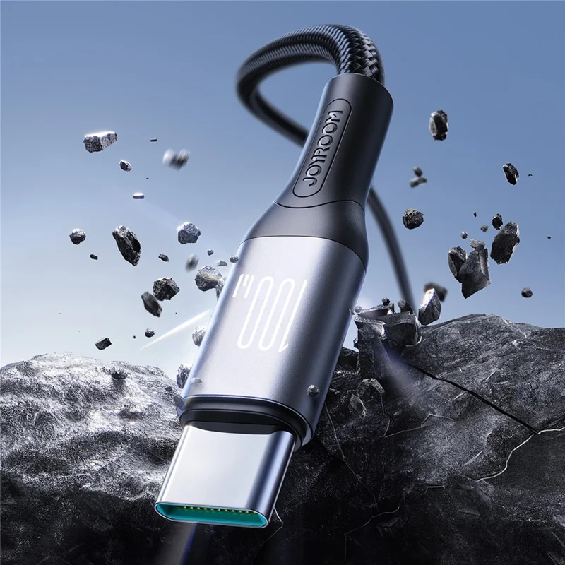 JOYROOM S-A28 1m USB-C to USB-C PD 100W Fast Charging Cable Nylon Braided Data Sync Cord