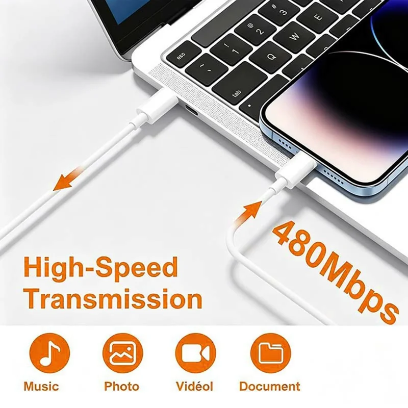 D-POWER 9002 2m 3A USB-C to USB-C TPE Charging Cable PD 20W Fast Charging and Data Sync - White