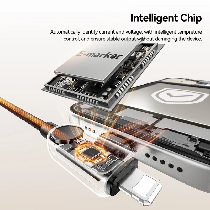 ESSAGER ES-X88 25cm 2 in 1 Type-C to Type-C + IP Cable 100W Power Display 480Mbps Data Cord - Genmetal Grey