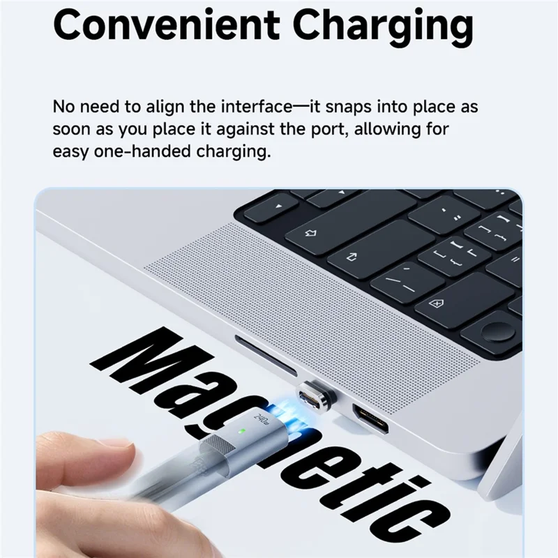 ESSAGER ES-X95 2m Magnetic Type-C to Type-C Charging Data Cable 240W 480Mbps Data Cord - Grey