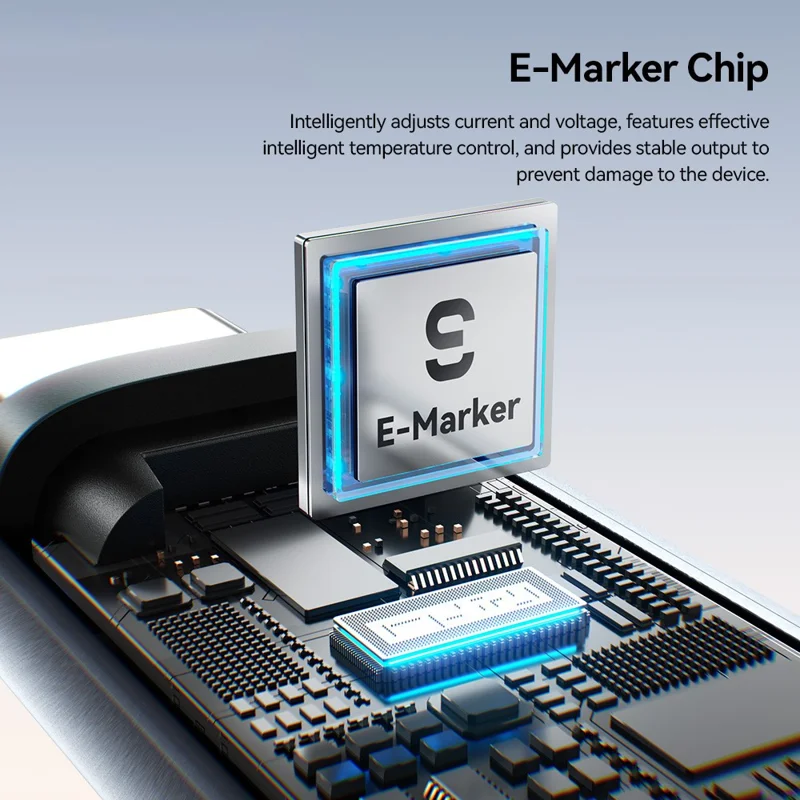 ESSAGER ES-X89 25cm Type-C to Type-C Cable 100W 5A LED Power Display USB 2.0 480Mbps Cord - Grey