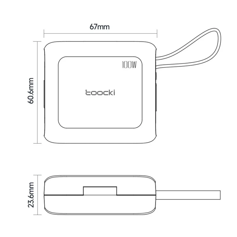 TOOCKI TX130C2 1m 100W Fast Charging USB-C Retractable Cable with iP / Mico / USB Adapter Kit with Phone Stand - White+Orange