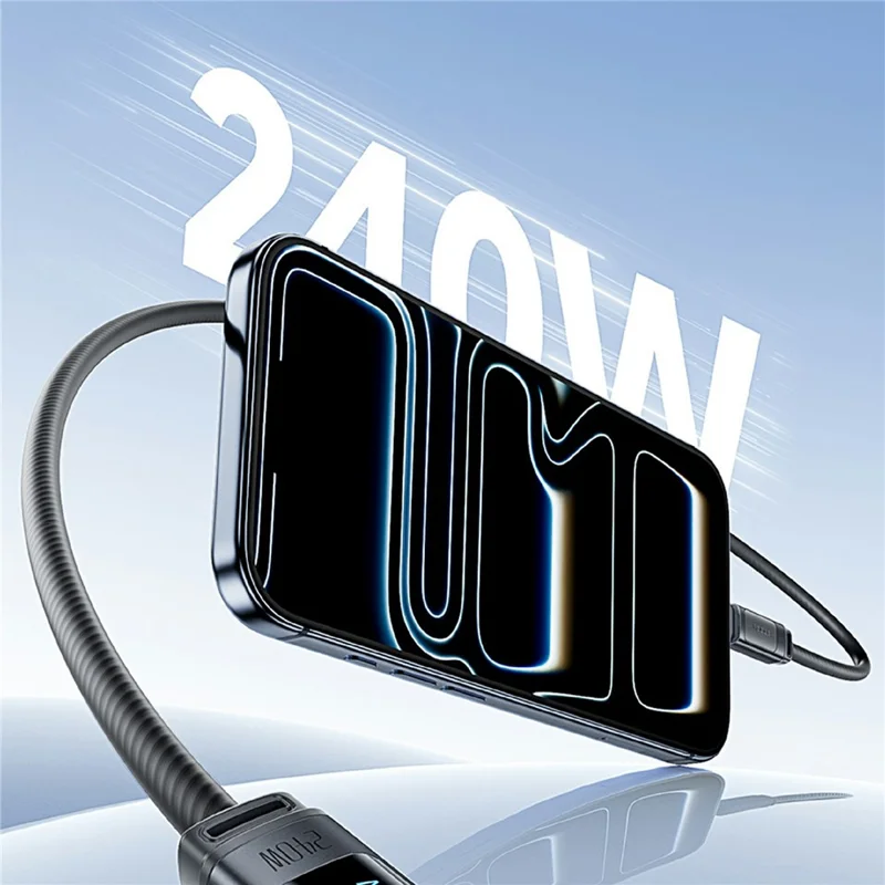 Câble de Chargement Rapide TOOCKI TX113C4 1 m USB-C vers USB-C 240 W, Affichage Numérique 480 Mbps - Noir