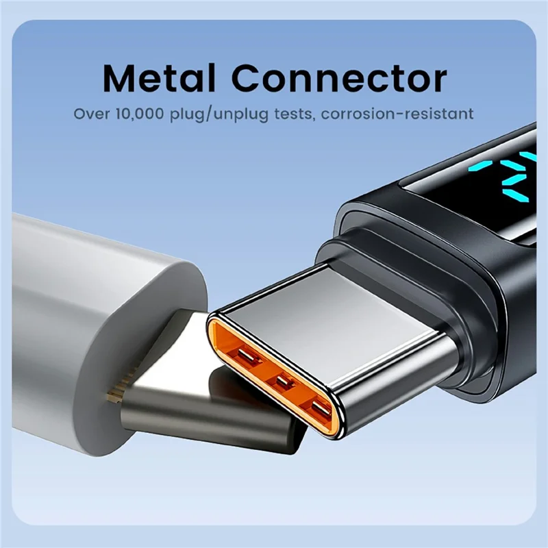 TOOCKI TX113C4 2m USB-C to USB-C 240W Fast Charging Cable 480Mbps Digital Display - Black