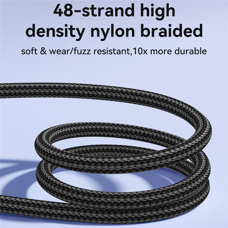 JOYROOM S-A42 1.2m USB-C to USB-C Cable 100W PD 480Mbps Braided Charging Data Cable - Black