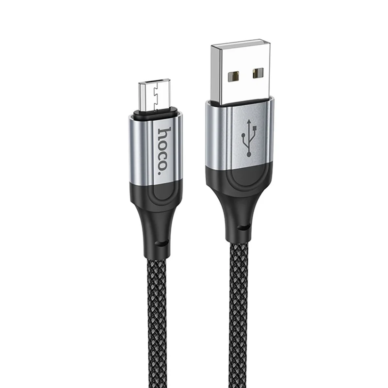 HOCO X102 1m USB-A to Micro-USB Cable Nylon Braided 2.4A Charging Data Cord - Black