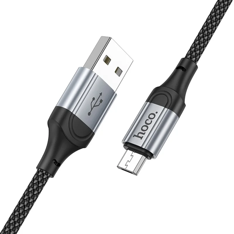 HOCO X102 1m USB-A to Micro-USB Cable Nylon Braided 2.4A Charging Data Cord - Black