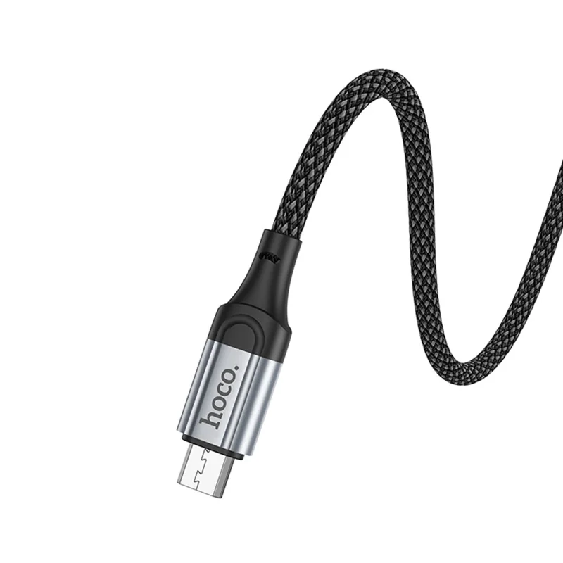 HOCO X102 1m USB-A to Micro-USB Cable Nylon Braided 2.4A Charging Data Cord - Black