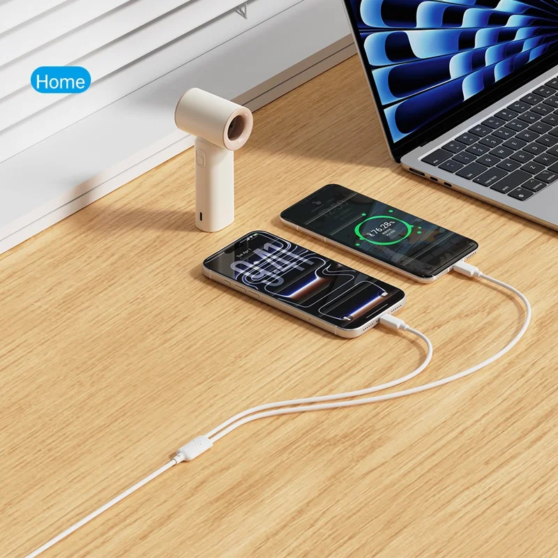 ROCK G19 1m 2 in 1 Charging Cable Portable USB-C to Type-C + iP 3A Max Fast Charging Cord - White