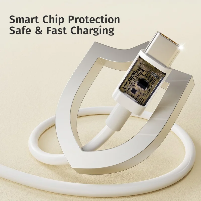ROCK P8 1m USB-C to USB-C Cable 2A Fast Charging Data Transfer Cord - White