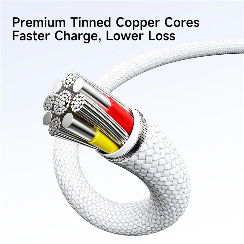 ROCK Z23 1.5m USB-A to USB-C Cable 66W 5A Fast Charging Data Transfer 480Mbps Nylon Braided Cord - Beige