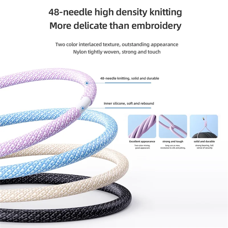 ROCK 1.2m USB-A to USB-C Cable 100W 6A 480Mbps Aluminum Alloy + Nylon Braided Charging Data Cable - Black