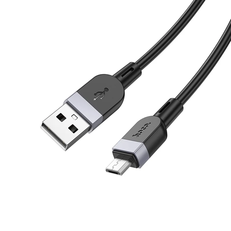 HOCO X109 2m USB-A to Micro-USB Silicone Flat Charging Data Cable - Black