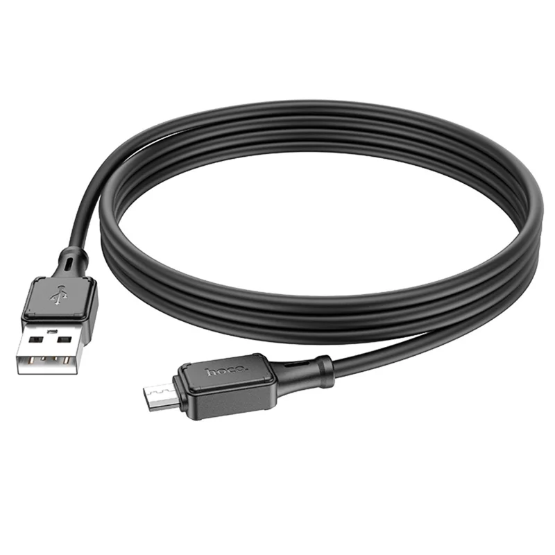 HOCO X101 1m Silicone USB-A to Micro-USB 2.4A Fast Charging Data Cable - Black