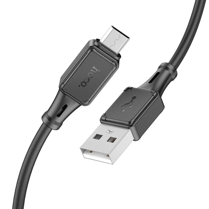HOCO X101 1m Silicone USB-A to Micro-USB 2.4A Fast Charging Data Cable - Black
