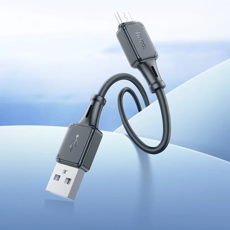 HOCO X101 1m Silicone USB-A to Micro-USB 2.4A Fast Charging Data Cable - Black
