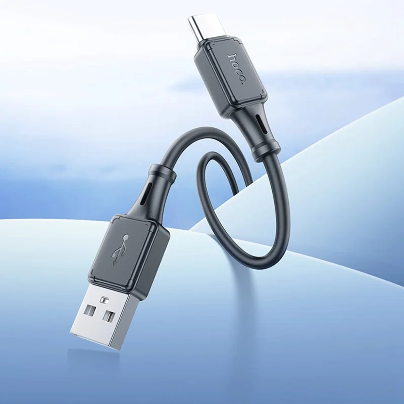 HOCO 1m Type-C Silicone 3A Charging Data Cable USB-A to USB-C Cord - Black
