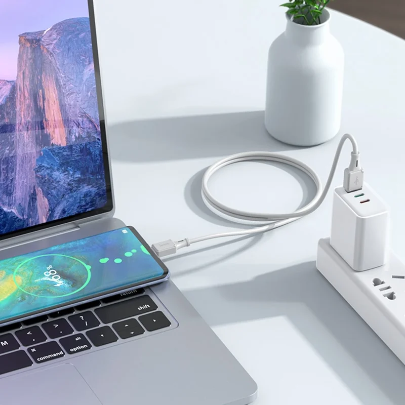 HOCO 1m Type-C Silicone 3A Charging Data Cable USB-A to USB-C Cord - Black