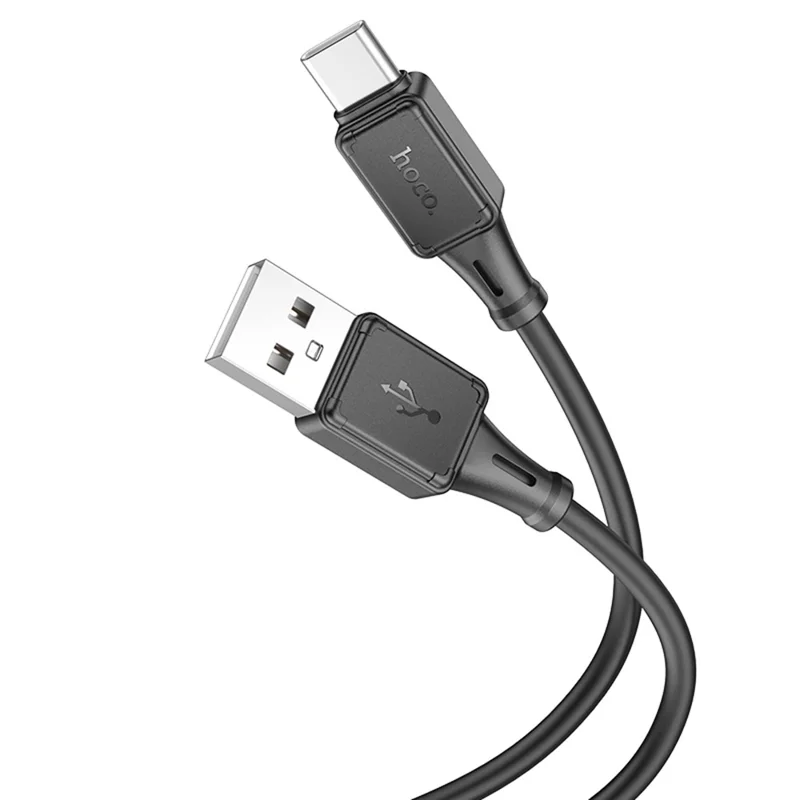 HOCO 1m Type-C Silicone 3A Charging Data Cable USB-A to USB-C Cord - Black