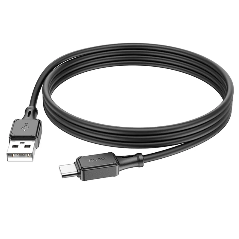 HOCO 1m Type-C Silicone 3A Charging Data Cable USB-A to USB-C Cord - Black