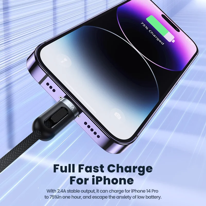 TOOCKI TQ-X18 1.2m 3 in 1 Charging Cable 66W 6A Type-C iP Micro USB Fast Charging 480Mbps Data Transfer Braided Cable - Blue
