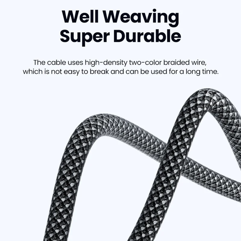TOOCKI TQ-X07AC2 2m USB-C Cable 100W PD Fast Charging 5A High Current Auto Power-Off 480Mbps Data Transmission Charging Cable - Grey