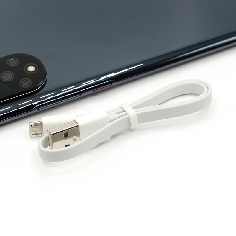 KELI 318mm USB to Micro USB Cable Ultra Thin Flat 480Mbps Data Sync Charging Cord - White